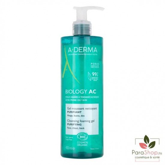 ADERMA BIOLOGY AC Gel Moussant Nettoyant Purifiant 400ML