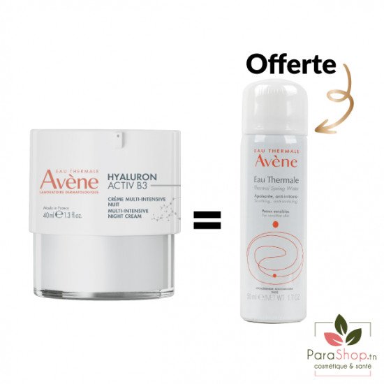 AVENE PACK HYALURON ACTIV B3 Creme Nuit + EAU THERMALE 50 OFFERTE