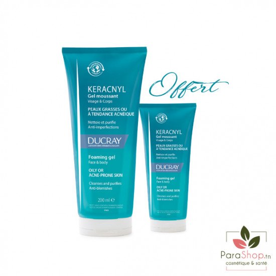 DUCRAY KERACNYL GEL MOUSSANT 200ML + GEL 40ML OFFERT