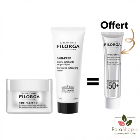 FILORGA PACK TIME-FILLER 5XP CRÈME + SKIN-PREP Creme Exfoliante + UV DEFENCE OFFERT