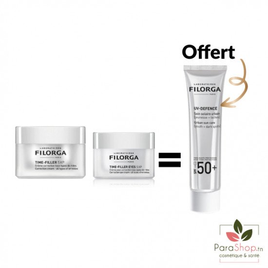 FILORGA PACK TIME-FILLER 5XP CRÈME + TIME-FILLER EYES 5XP + UV DEFENCE OFFERT