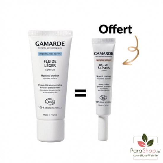 GAMARDE PACK FLUIDE HYDRATANT LEGER + BAUME A LEVRES