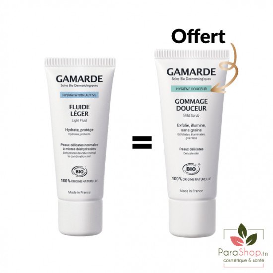 GAMARDE PACK FLUIDE HYDRATANT LEGER + Gommage Douceur OFFERT