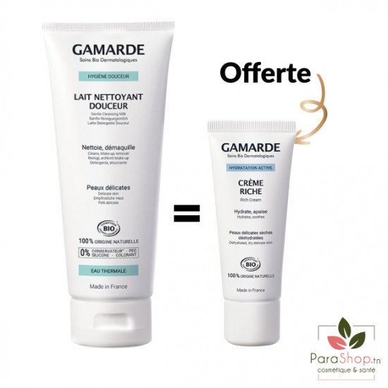 GAMARDE PACK Lait Nettoyant Douceur + CREME RICHE OFFERTE