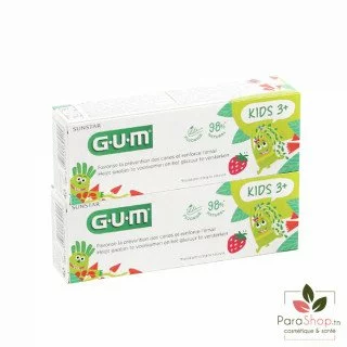 KIDS - Dentifrice Enfant Goût Fraise 3+ Ans, 2x50ml