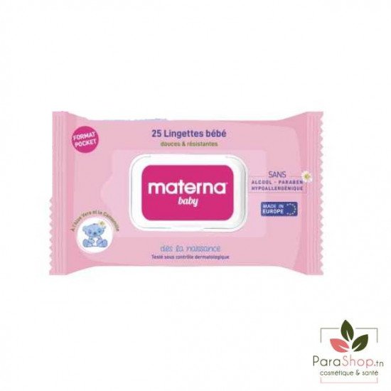 MATERNA BABY LINGETTES ROSES FORMAT POCKET 20