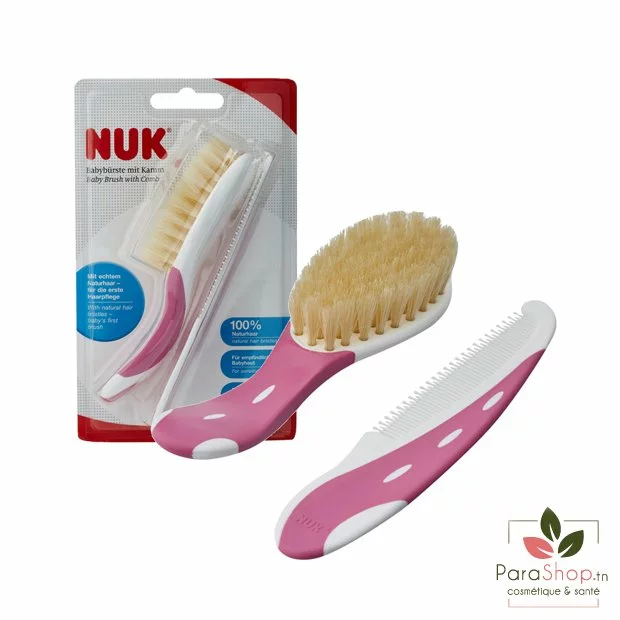 Nuk Peigne et brosse à cheveux - Toilette de bébé - Design et coloré