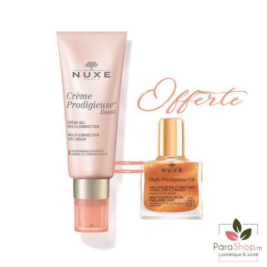 NUXE PACK Crème Prodigieuse Boost Crème gel + Huile Prodigieuse OR 10ML OFFERTE