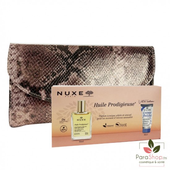 NUXE POCHETTE HUILE PRODIGIEUSE 30ML + Crème Fraîche 3EN1 30ML OFFERTE 