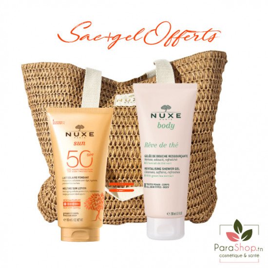 NUXE SUN SAC Lait Fondant  SPF 50 + Rêve de Thé Gelée de Douche 