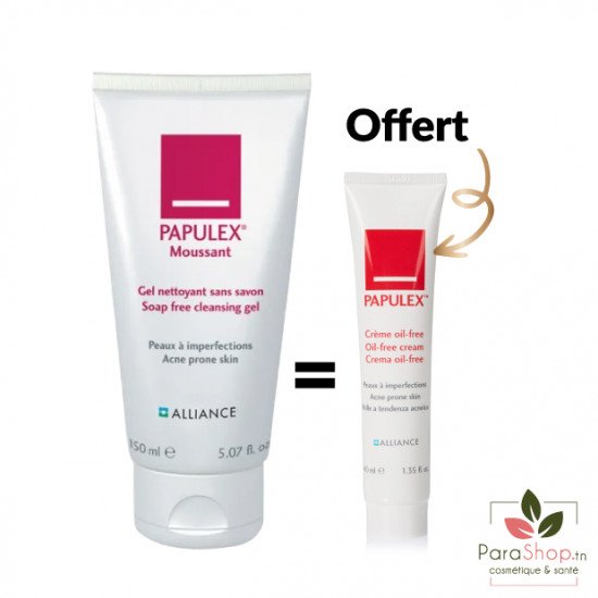 PAPULEX PACK GEL MOUSSANT + CREME OIL-FREE OFFERTE