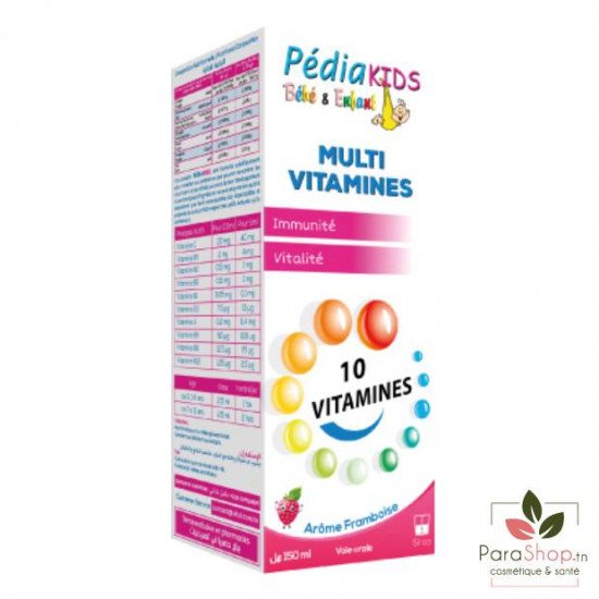 PEDIAKIDS MULTI VITAMINES 150ML - FRAMBOISE 