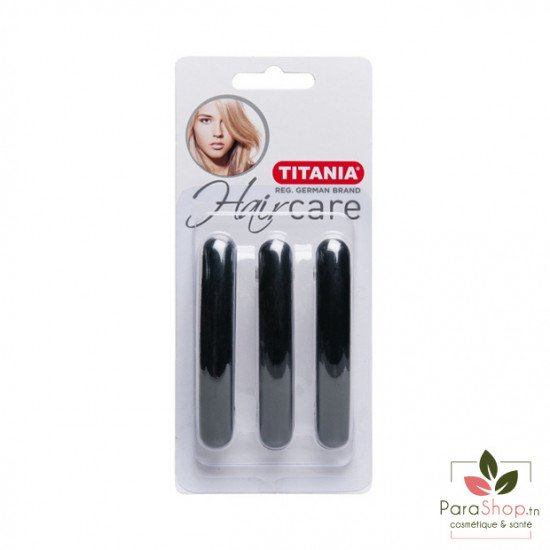 TITANIA 3 Barrettes Noires 8.5x1.3CM - 7850B 