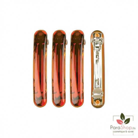 TITANIA 4 Barrettes Marrons Claires 6x1CM - 7864B