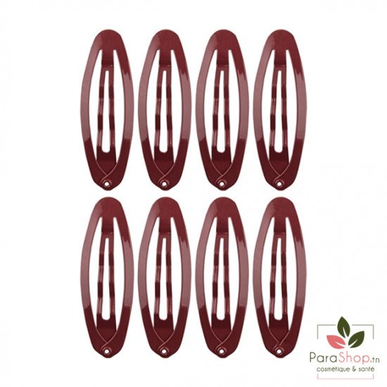 TITANIA 8 Clips a Cheveux Oval Marron 5CM - 7889 B