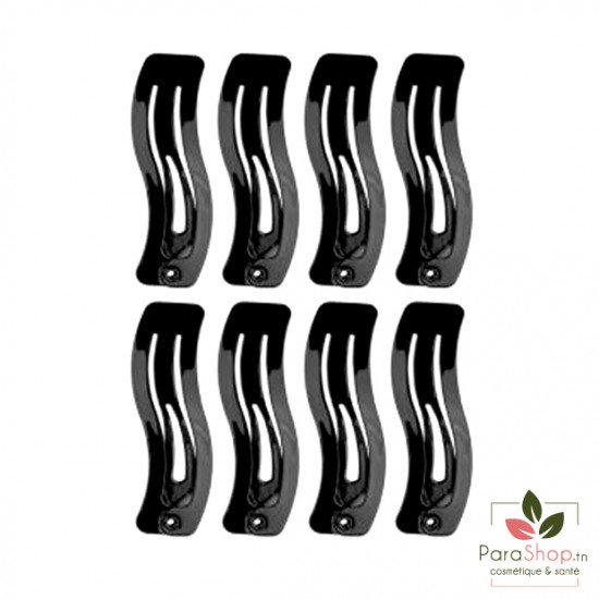 TITANIA 8 Clips a Cheveux Wave Noir 4CM - 7882 B