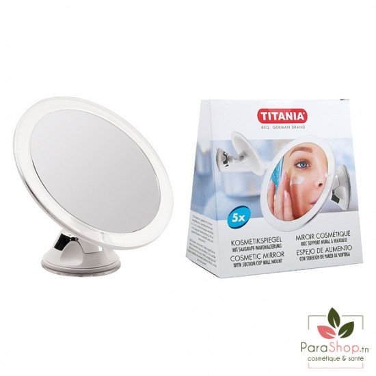 TITANIA Miroir Circulaire avec Ventouse X5 12CM - 1565