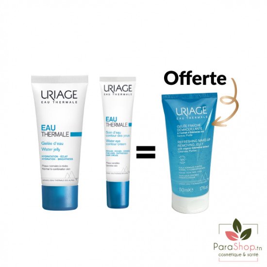 URIAGE PACK EAU THERMALE GELÉE D'EAU + Contour Des Yeux + Gelee Demaquillante 50ml OFFERTE