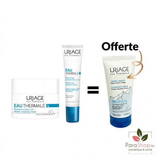 URIAGE PACK EAU THERMALE Masque D’eau Nuit + Contour Des Yeux + Creme Lavante 50ml OFFERTE