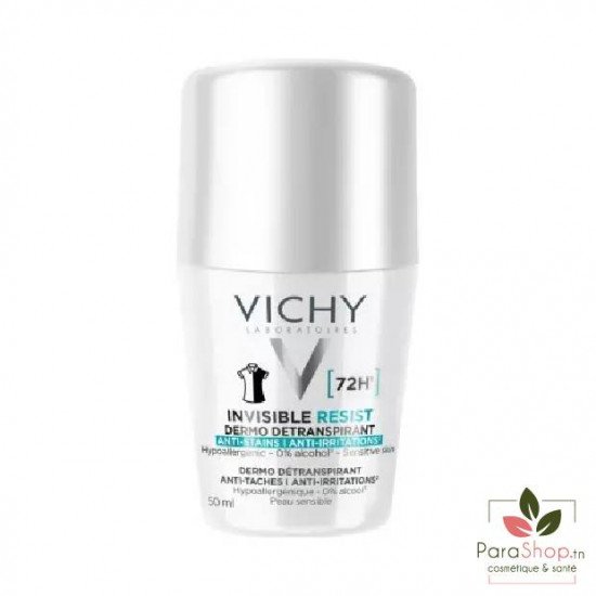 VICHY DEODORANT INVISIBLE RESIST DERMO DETRANSPIRANT 72H Roll On 50ML