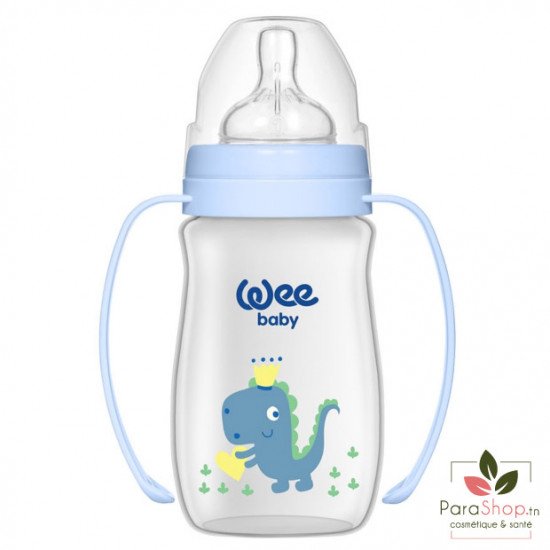 WEE BABY BIBERON PP COL LARGE AVEC ANSES 0-6M 250ML - 138