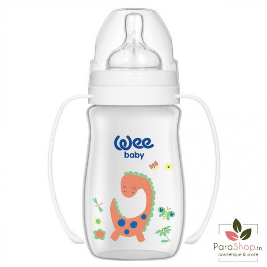 WEE BABY BIBERON PP COL LARGE AVEC ANSES 0-6M 250ML - 138