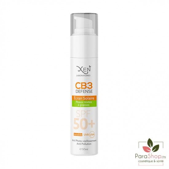 XEN CB3 DEFENCE ECRAN SOLAIRE INVISIBLE SPF50+ PEAUX GRASSES