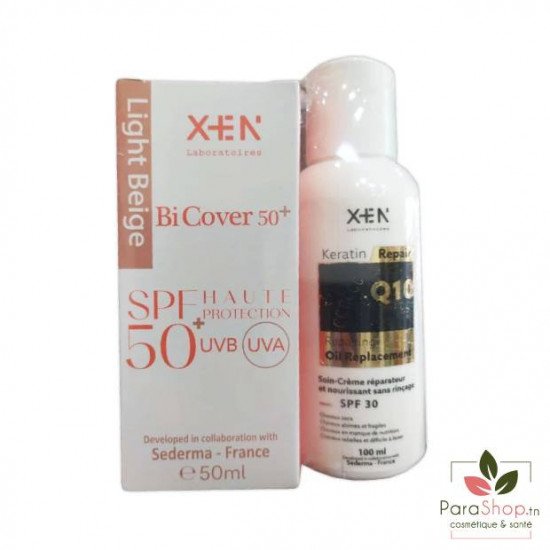 XEN DUO BiCover 50+ LIGHT BEIGE + Keratin Q10 Oil Replacement 100ML