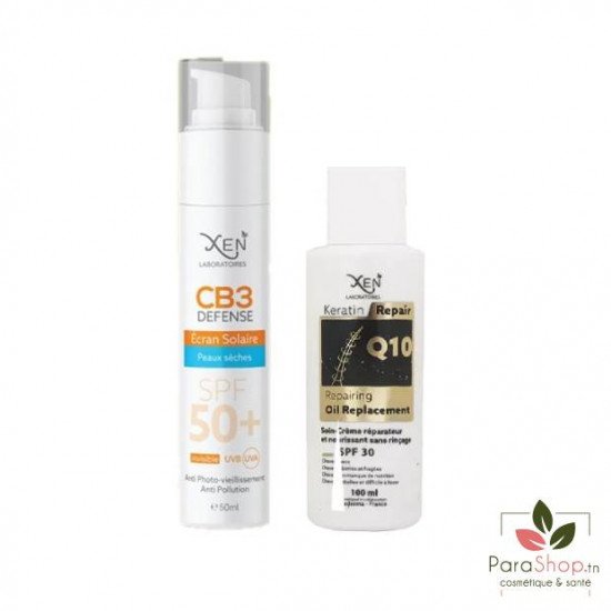 XEN DUO CB3 DEFENCE ECRAN SOLAIRE PNS 50ml + Keratin Q10 Oil Replacement 100ML