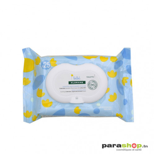 Klorane Bebe Lingettes Nettoyantes 25